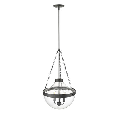 Millennium Lighting Clarra 3Lt Pendant, Black/Clear