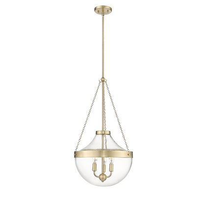 Millennium Lighting Clarra 3Lt Pendant, Modern Gold/Clear - 20103-MG