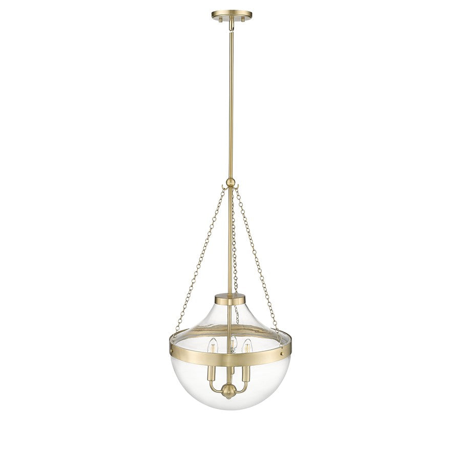 Millennium Lighting Clarra 3Lt Pendant, Modern Gold/Clear