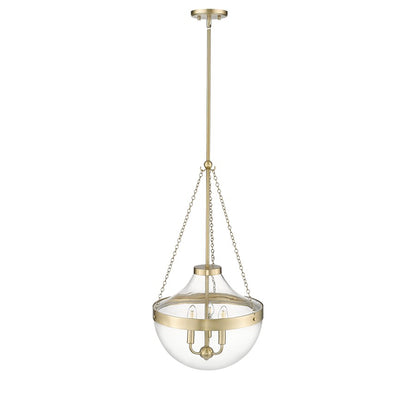 Millennium Lighting Clarra 3Lt Pendant, Modern Gold/Clear