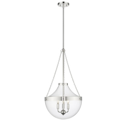 Millennium Lighting Clarra 3Lt Pendant, Polished Nickel - 20103-PN