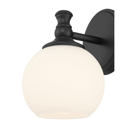 Millennium Orlisse 1Lt Wall Sconce, Black/Etched Opal