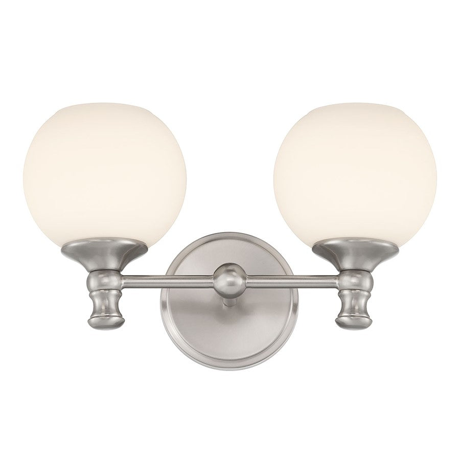 Millennium Orlisse 2Lt Bathroom Vanity Light, Nickel/Etched Opal
