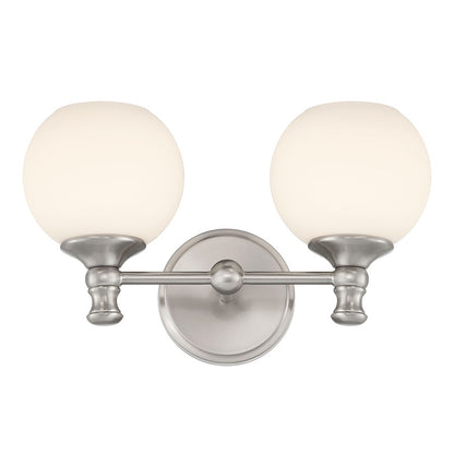 Millennium Orlisse 2Lt Bathroom Vanity Light, Nickel/Etched Opal