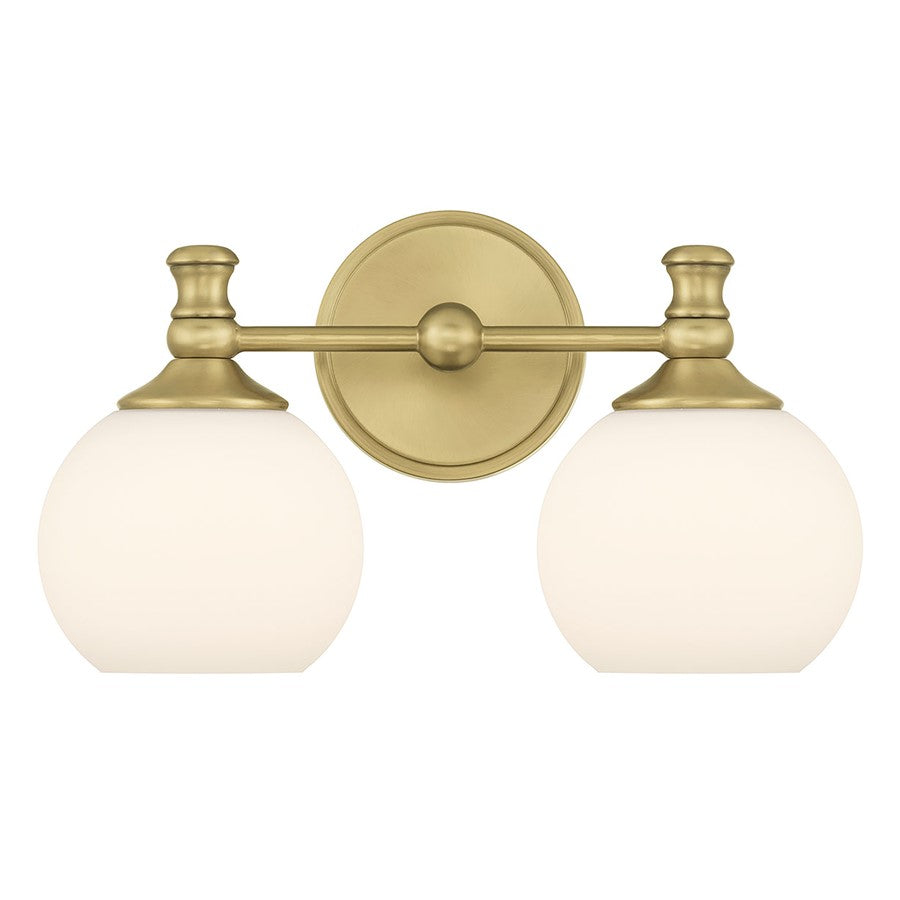 Millennium Orlisse 2Lt Bathroom Vanity Light, Brass/Etched Opal