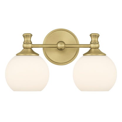 Millennium Orlisse 2Lt Bathroom Vanity Light, Brass/Etched Opal