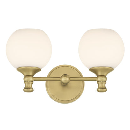 Millennium Orlisse 2Lt Bathroom Vanity Light, Brass/Etched Opal