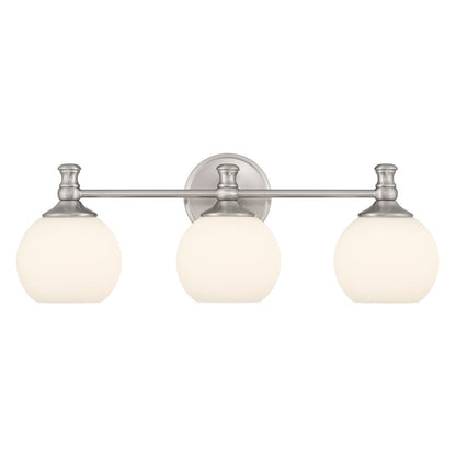 Millennium Orlisse 3Lt Bathroom Vanity Light, Nickel/Etched Opal