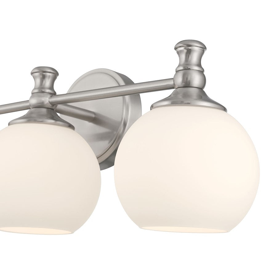 Millennium Orlisse 3Lt Bathroom Vanity Light, Nickel/Etched Opal