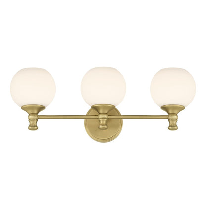 Millennium Orlisse 3Lt Bathroom Vanity Light, Brass/Etched Opal