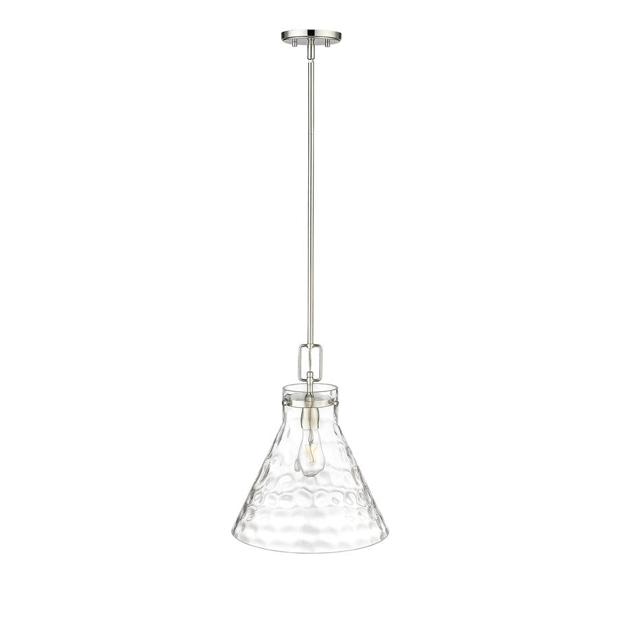 Millennium Lighting Barlon 1Lt Pendant, Polished Nickel/Clear