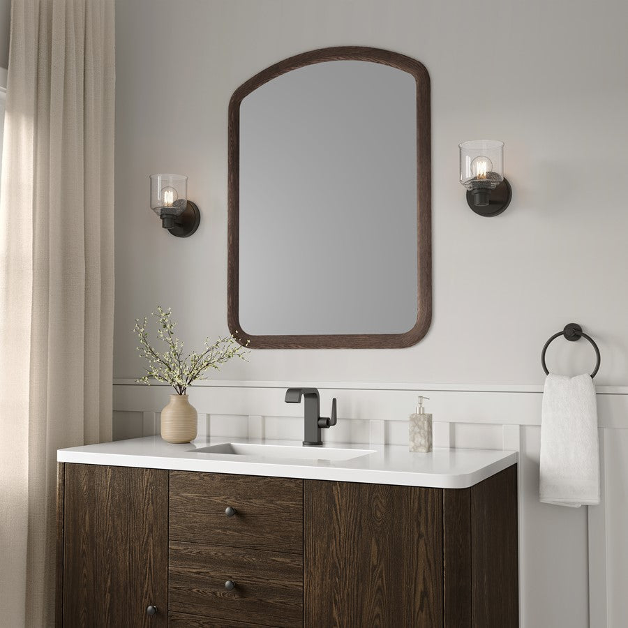 Millennium Vessair 1Lt Wall Sconce, Black/Clear Seeded