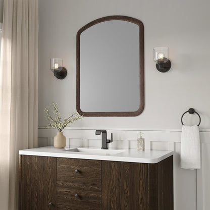 Millennium Vessair 1Lt Wall Sconce, Black/Clear Seeded