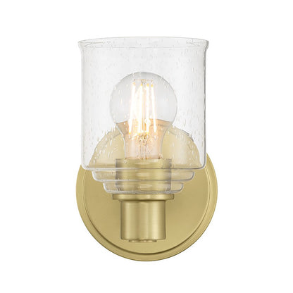 Millennium Vessair 1Lt Wall Sconce, Brass/Clear Seeded