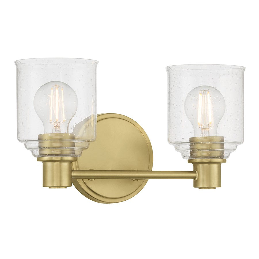 Millennium Vessair 2Lt Bathroom Vanity Light, Brass/Clear Seeded - 202102-VB