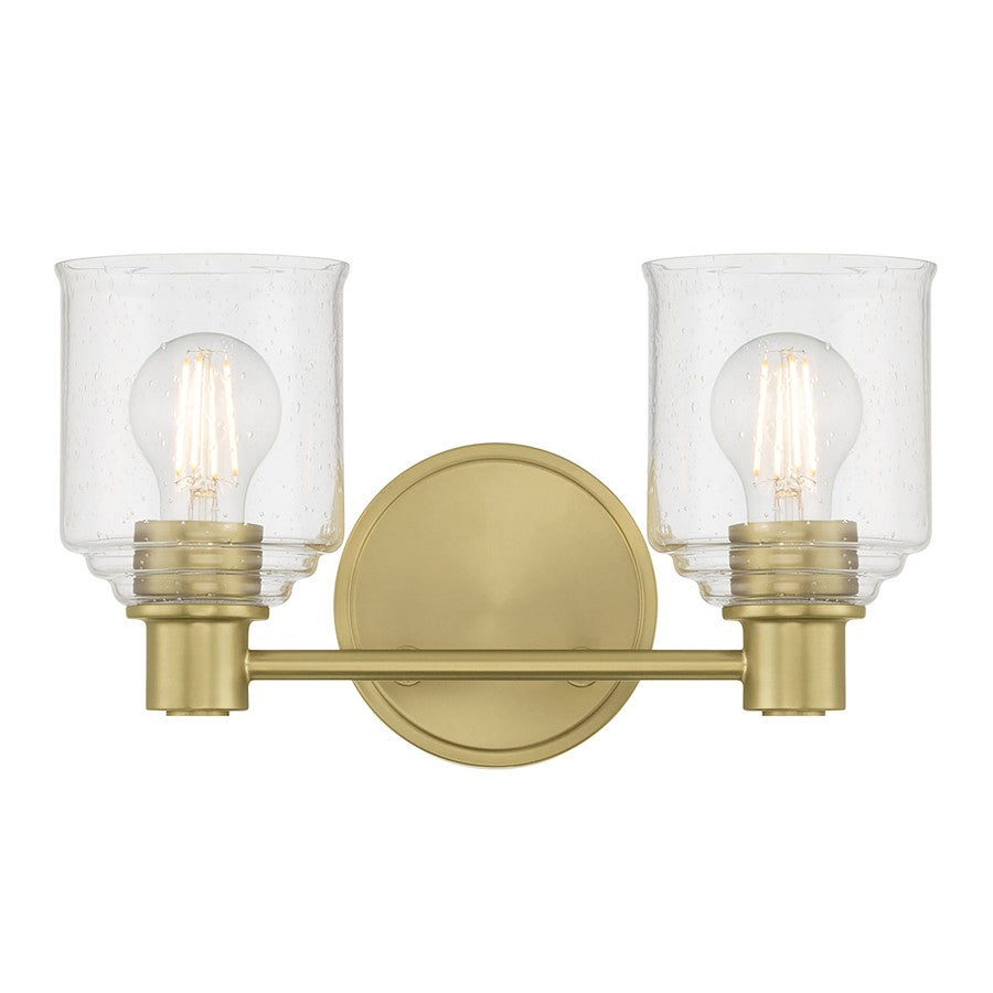Millennium Vessair 2Lt Bathroom Vanity Light, Brass/Clear Seeded