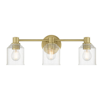 Millennium Vessair 3Lt Bathroom Vanity Light, Brass/Clear Seeded