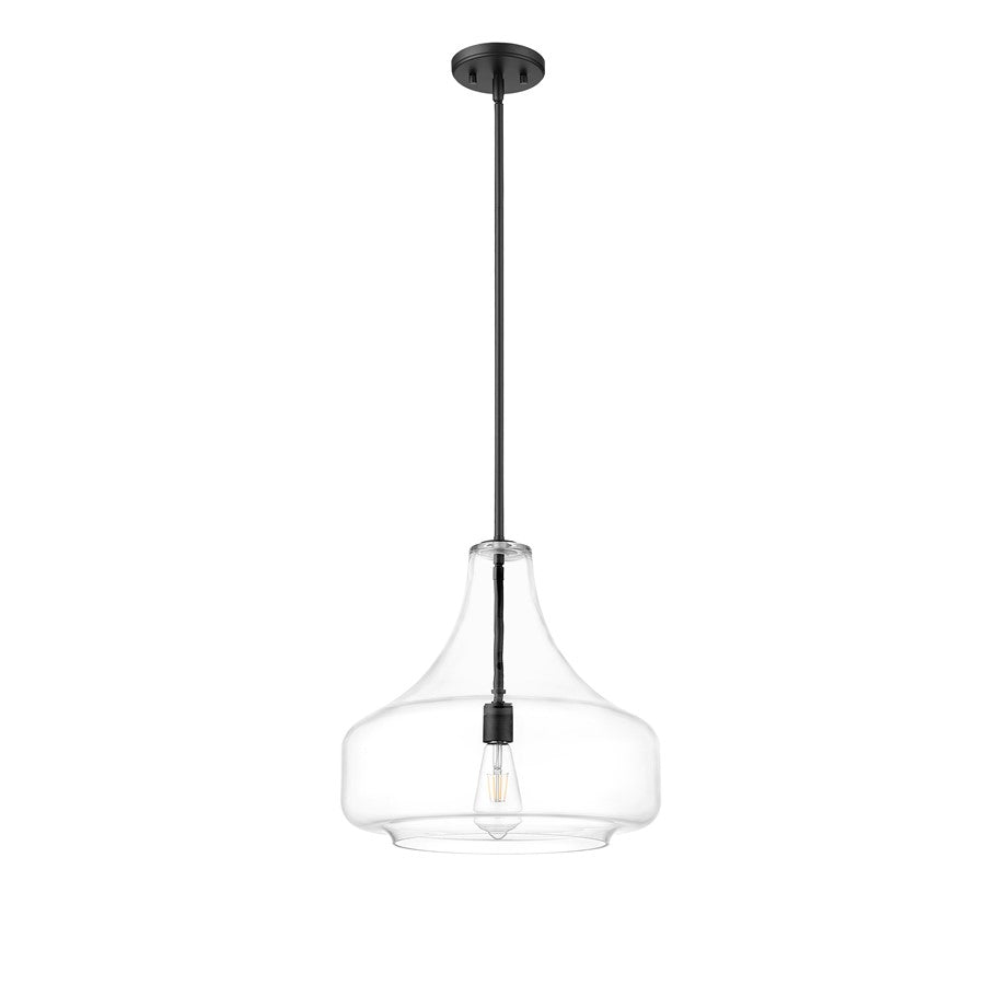 Millennium Lighting Madelynn 1Lt Pendant, Black/Clear