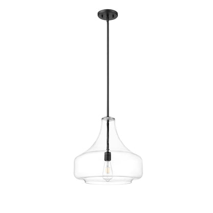 Millennium Lighting Madelynn 1Lt Pendant, Black/Clear