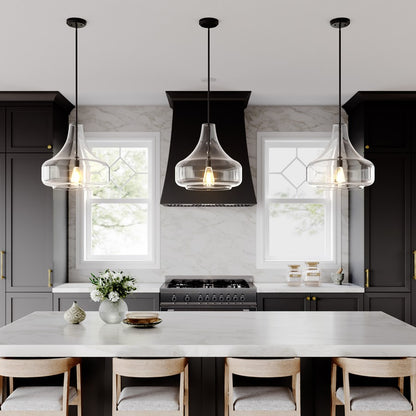 Millennium Lighting Madelynn 1Lt Pendant, Black/Clear