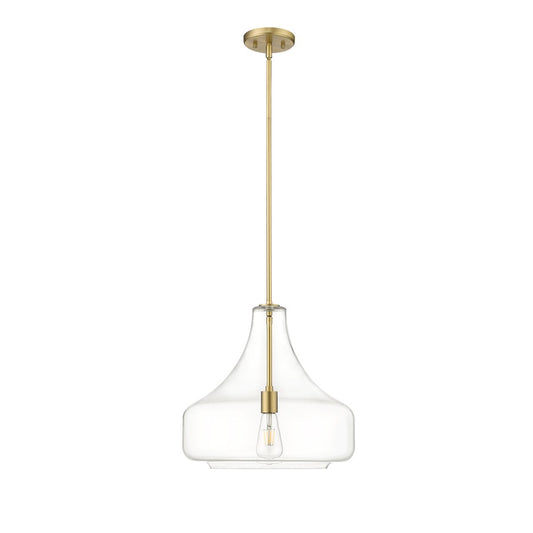 Millennium Lighting Madelynn 1Lt Pendant, Vintage Brass/Clear - 20301-VB