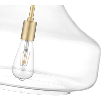 Millennium Lighting Madelynn 1Lt Pendant, Vintage Brass/Clear