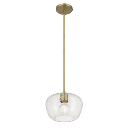 Millennium Lighting Pomari 1Lt 8" Pendant, Brass/Clear Textured - 203101-VB