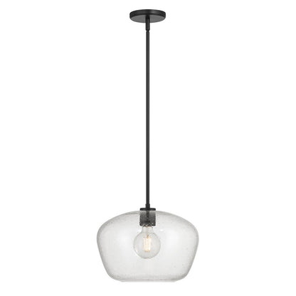 Millennium Lighting Pomari 1Lt 11" Pendant, Black/Clear Textured