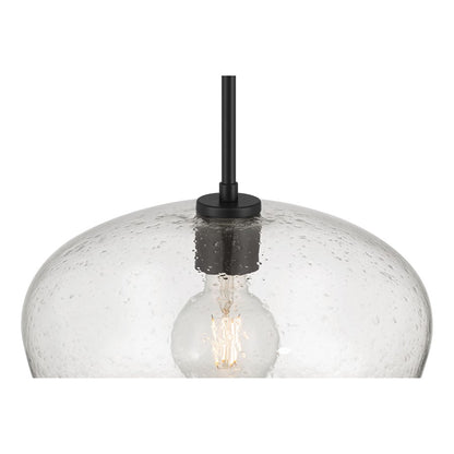 Millennium Lighting Pomari 1Lt 11" Pendant, Black/Clear Textured