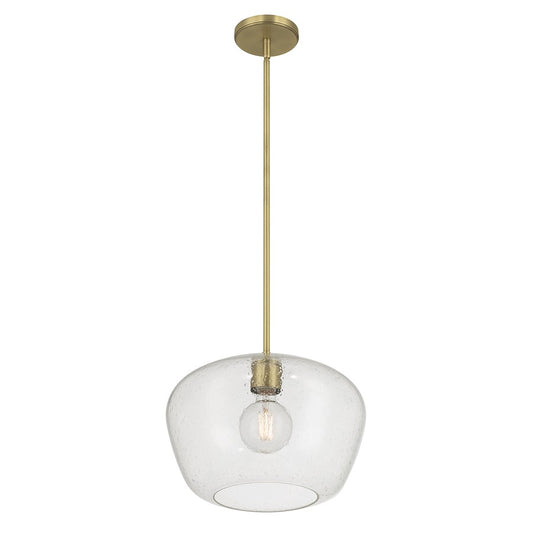 Millennium Lighting Pomari 1Lt 11" Pendant, Brass/Clear Textured - 203201-VB