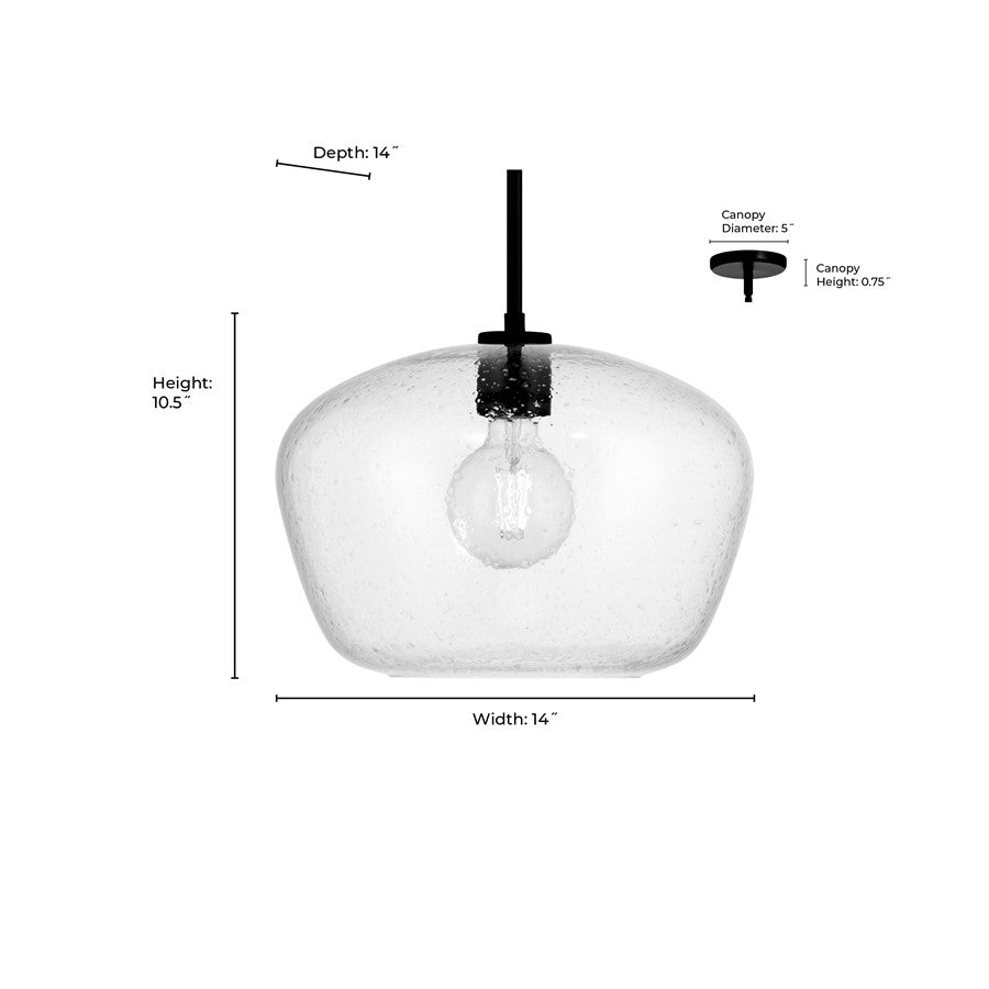 Millennium Lighting Pomari 1Lt 11" Pendant, Brass/Clear Textured