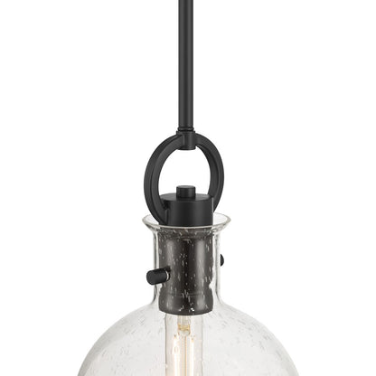 Millennium Lighting Glanora 1Lt Pendant, Black/Clear Seeded