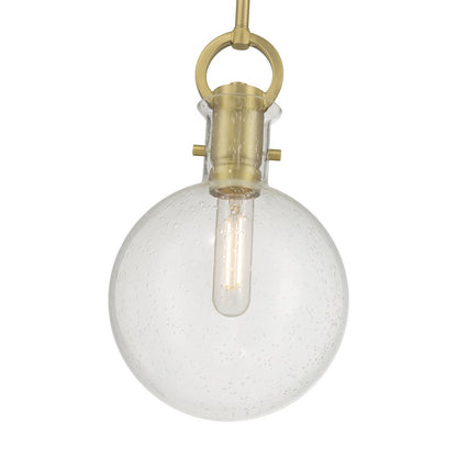 Millennium Lighting Glanora 1Lt Pendant, Brass/Clear Seeded