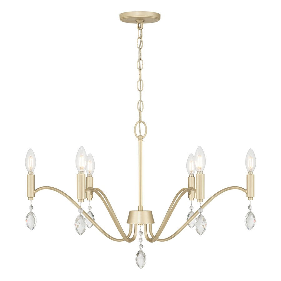 Millennium Lighting Aureline 6Lt Chandelier, Aged Silver