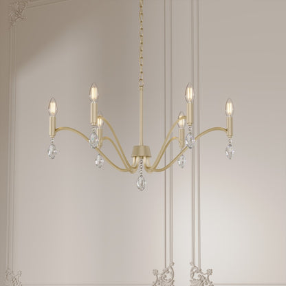 Millennium Lighting Aureline 6Lt Chandelier, Aged Silver
