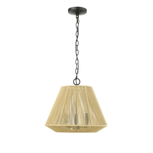 Millennium Lighting Sterling 3Lt Pendant, Black/Cotton Twine - 20603-MB