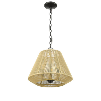 Millennium Lighting Sterling 3Lt Pendant, Black/Cotton Twine