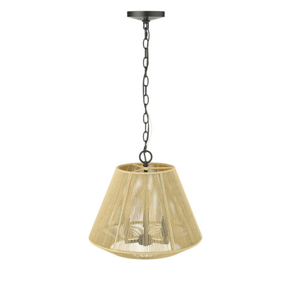 Millennium Lighting Sterling 3Lt Pendant, Black/Cotton Twine