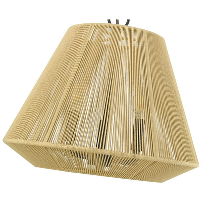 Millennium Lighting Sterling 3Lt Pendant, Black/Cotton Twine