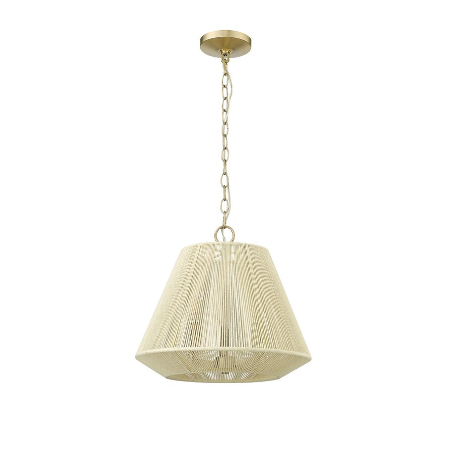 Millennium Lighting Sterling 3Lt Pendant, Modern Gold/Cotton Twine
