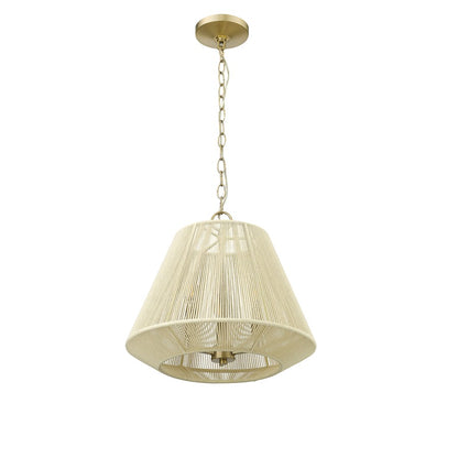 Millennium Lighting Sterling 3Lt Pendant, Modern Gold/Cotton Twine