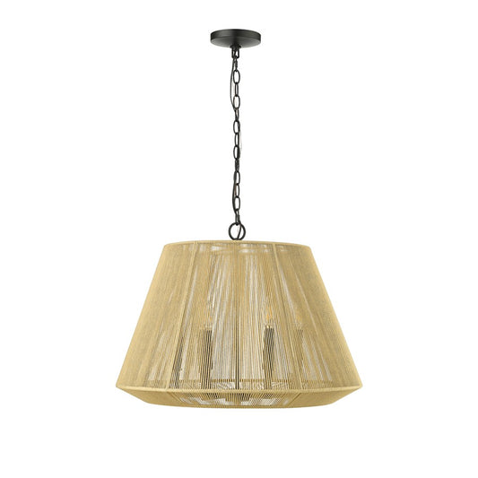 Millennium Lighting Sterling 6Lt Pendant, Black/Cotton Twine - 20606-MB