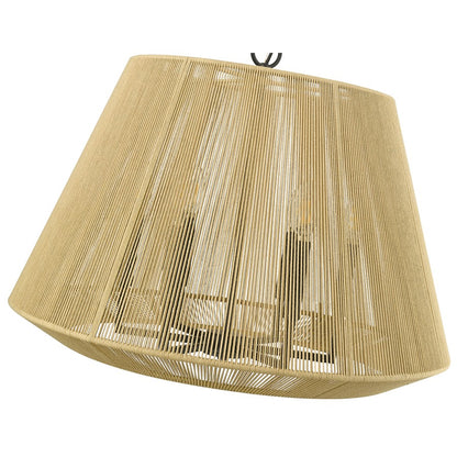 Millennium Lighting Sterling 6Lt Pendant, Black/Cotton Twine