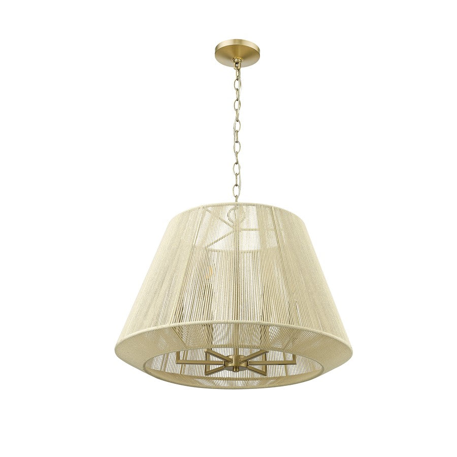 Millennium Lighting Sterling 6Lt Pendant, Modern Gold/Cotton twine