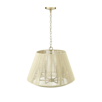 Millennium Lighting Sterling 6Lt Pendant, Modern Gold/Cotton twine