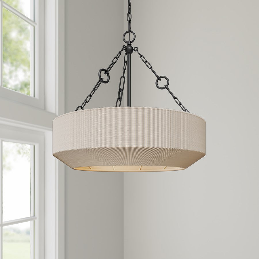 Millennium Lighting Tresselle 3 Light Pendant, Matte Black