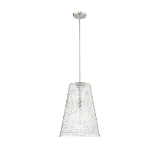 Millennium Saben 1Lt Pendant, Nickel/Rattan Lattice Clear - 20701-BN