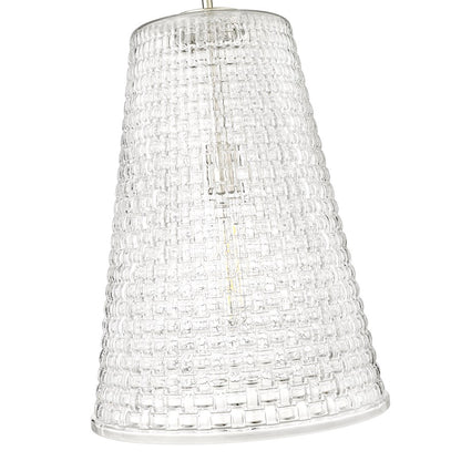 Millennium Saben 1Lt Pendant, Nickel/Rattan Lattice Clear