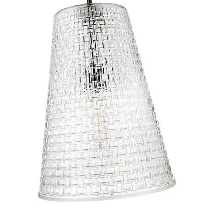 Millennium Lighting Saben 1Lt Pendant, Black/Rattan Lattice Clear