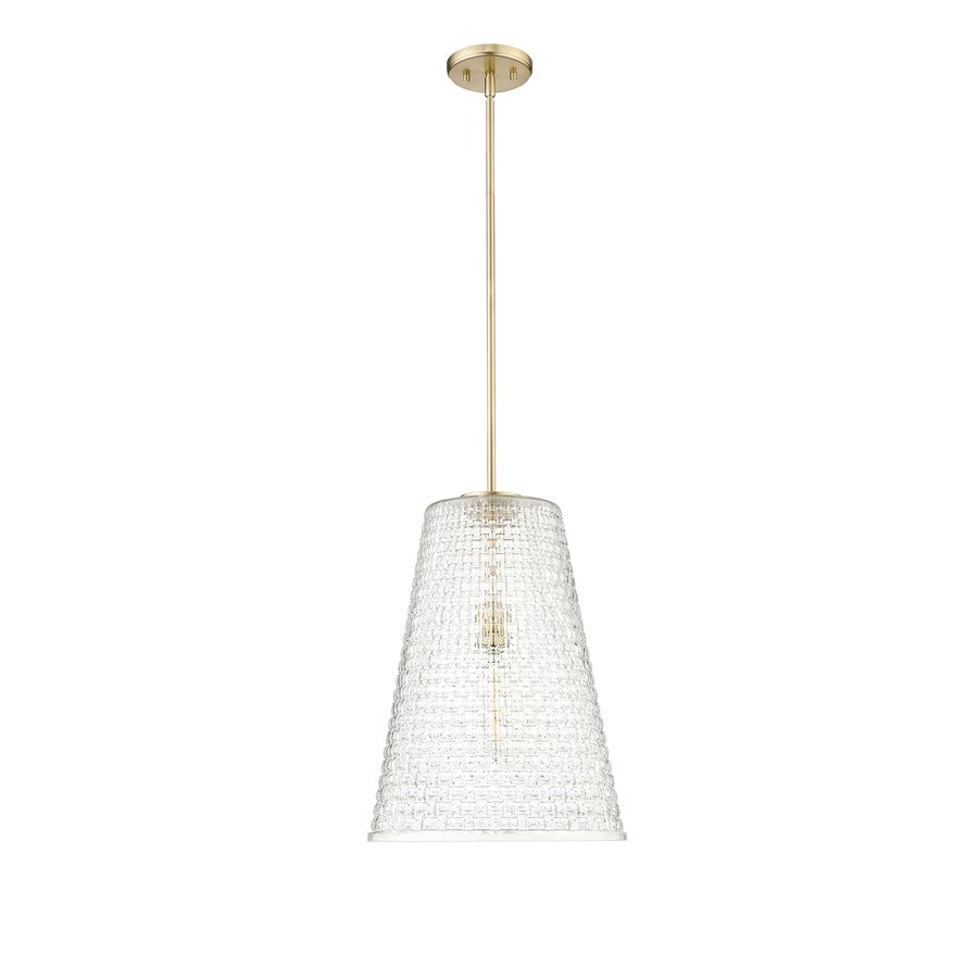 Millennium Lighting Saben 1Lt Pendant, Gold/Rattan Lattice Clear - 20701-MG